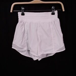 Lululemon Womens Hotty Hot High Rise 4" Athletic Running Shorts White Size 2